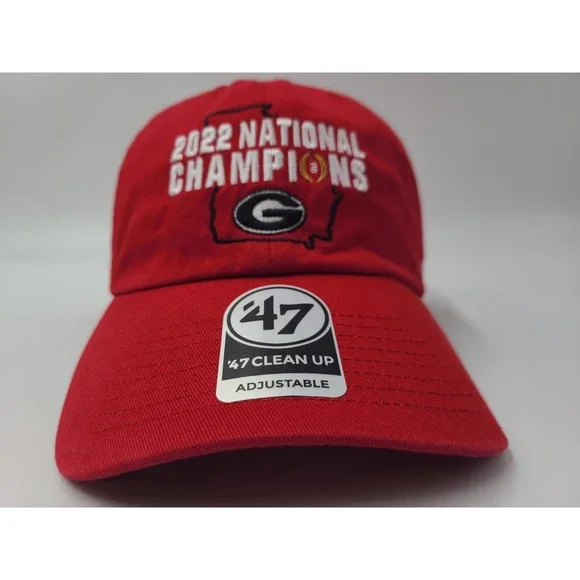 University of Georgia Bulldogs 2022 National Champions 47 Brand Hat Cap NCAA Red - Picture 2 of 11